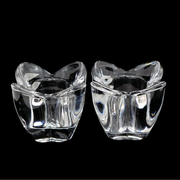 Pair of Shannon Handcrafted Crystal Votive Tea Candle Holders Set of 2 - Picture 5 of 10